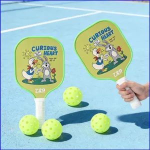SQ3 7 Chiếc Trẻ Em Pickleball Mái Chèo Bộ Hoạt Hình Dễ Thương Vịt Thỏ Thiết Kế Nhẹ Vợt Thể Thao Huấn Luyện QS3