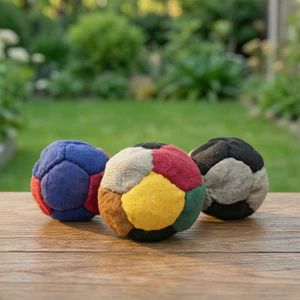 < Pluscloth > Bộ 3 túi đựng chân dệt kim thủ công – Quả bóng đầy màu sắc dành cho trẻ em Trò chơi ném ngoài trời để cải thiện sự cân bằng Đồ chơi giáo dục vui nhộn cho trẻ em Đông Nam dành cho người lớn