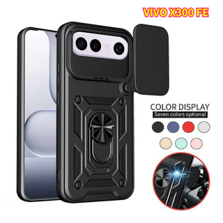 Vỏ Cho VIVO X300 FE 4G 5G 2026 Vỏ Bảo Vệ Ống Kính Máy Ảnh Trượt Cho VIVOX300FE X300FE Vỏ Giáp Chống Sốc Vỏ Điện Thoại Từ Tính Giá Đỡ Ô Tô