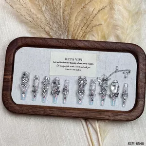 Fine Dog Gothic Fantasy Làm Trắng Tông Màu Lạnh Đóng Hộp Niche Light Sang Trọng Có Thể Tháo Rời Nguyên Chất Handmade Móng Tay Đeo Móng Tay