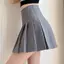 Xuân Hè Mỏng Cao Cấp Ôm Hơn Phong Cách Preppy Màu Xám Phù Hợp Với Váy Ngắn Xếp Ly Váy