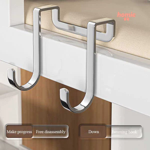 ✨Homie✨Móc treo đa năng inox 304 hình chữ s, treo áo khoác và đồ dùng nhà bếp, gắn cửa tủ, chất liệu thép không gỉ