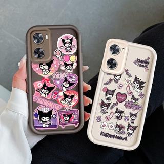 Ốp Lưng Cho OPPO A57 4G A77 4G A77S 4G Hoạt Hình Silicon Màu Kẹo Mềm TPU Kuromi Sanrio Angel Eye Vỏ Điện Thoại Chống Sốc