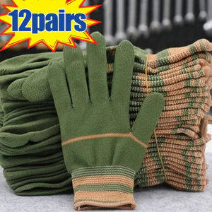 3 / 6 / 12 đôi Găng tay làm việc bằng Nylon có độ chính xác cao, Chống mài mòn lòng bàn tay, Nhẹ thoáng khí Đàn hồi Snug Phù hợp cho nhiều kịch bản làm việc