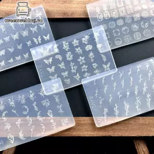 Nhíp Bướm Hoa 3D Silicon Móng Tay Nghệ Thuật Khuôn DIY Vintage Hoa Khung Hoa Thiết Kế Hoa Trong Suốt Cứu Trợ Bản Mẫu Dụng Cụ Làm Móng Tay VN