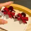 Nhíp 1 Cặp Nhung Đỏ Vuốt Tóc Nơ Thắt Tóc Nhỏ Kẹp Tóc Nữ Kẹp Tóc Bé Gái Tóc Cua Quà Tặng Ngày Lễ Tình Nhân VN