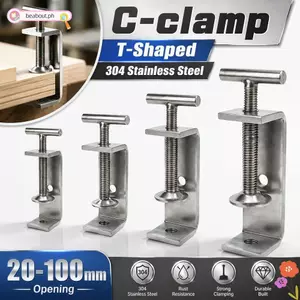 BEABOUT 1 Kẹp C, Kẹp Vuông Có Thể Điều Chỉnh Hình Chữ T, Thép Không Gỉ 304 Chuyên Nghiệp Chắc Chắn 20-100 Mm Mở Cố Định Giá Đỡ Kẹp Phần Cứng Chốt
