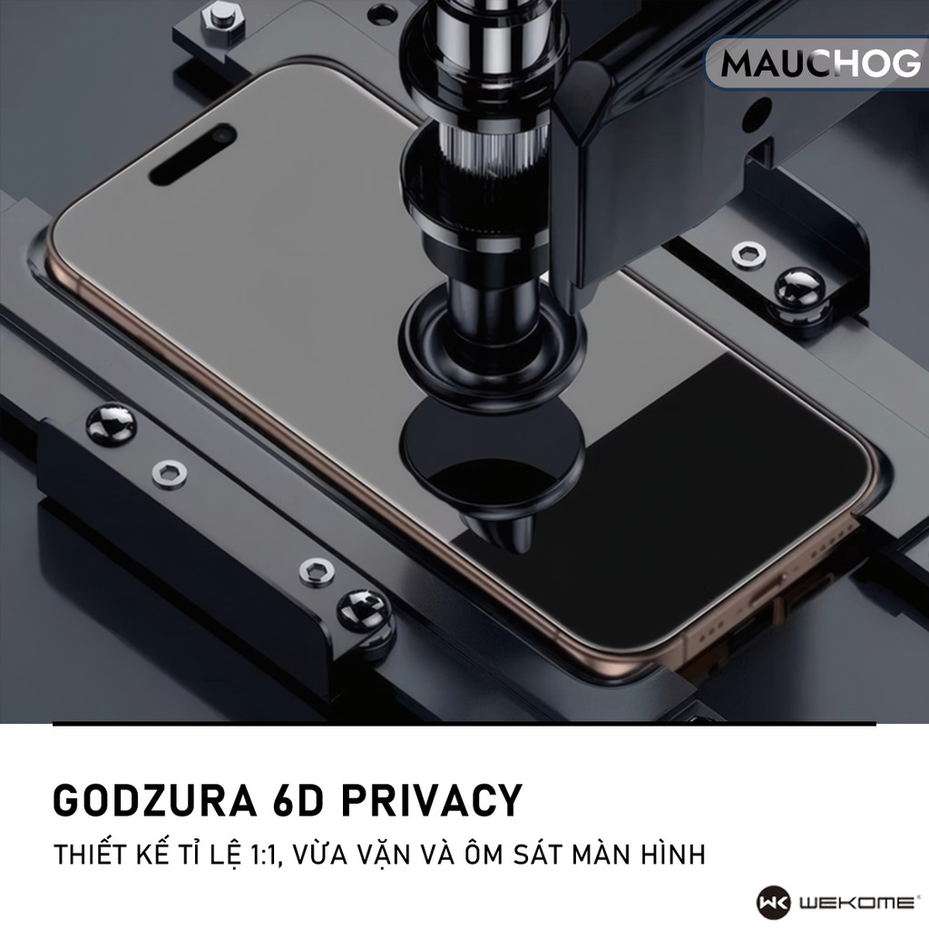 Kính Cường Lực Chống Nhìn Trộm Godzura 6D Kèm Khung Dán Cho Điện Thoại iPhone 17 Pro Max 16 15 14