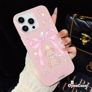 Ruy Băng Nơ Gấu IMD Lấp Lánh Dành Cho Huawei Pura 90 Ultra 80 Pro Plus Ultra Nova 14 Pro Ultra Y72S Y72 Y63 4G Honor 600 Pro X7D X5D Plus Magic 8 Lite Vỏ Màu Kẹo Hoạt Hình
