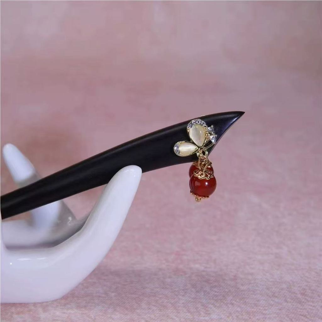 WHX-New Phong Cách Trung Hoa Mun Kẹp Tóc Hai Mặt Bướm Kẹp Tóc Ánh Sáng Sang Trọng Đơn Giản Kẹp Tóc Cô Dâu Mũ Đội Đầu