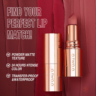 O.TWO.O Matte Kiss Khóa màu lâu trôi Matte Lipstick Light Màu mờ Họa tiết nhung mờ lâu trôi