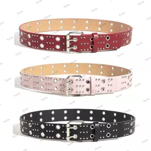 Đai Punk Nữ PYCOU, Dây Đeo Đinh Tán Chiều Rộng 3,8Cm Dec Dây Denim, Dây Đeo Đôi Da PU Y2k Dây Da Giả Cho Nam Nữ Quần Jean