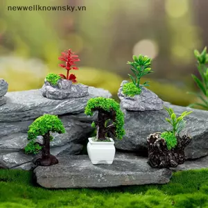 MỚI Nhà Búp Bê Mini Mô Phỏng Cây Xanh Mô Hình DIY Nhà Búp Bê Nhà Vườn Ngoài Trời Cảnh Trang Trí SKY