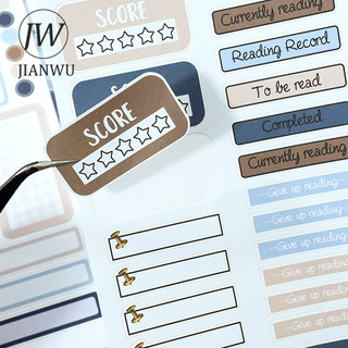 JIANWU Vintage Đọc Sách Biên Giới Nhãn Hoa Phong Cảnh Chất Liệu Cắt Kéo Thêu Sticker Sách Sáng Tạo Tạp Chí tationery