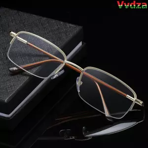 Kính đọc sách VVDZA, Kính mắt vuông bảo vệ mắt siêu nhẹ, Kính mắt hiển thị kim loại thoải mái Văn phòng
