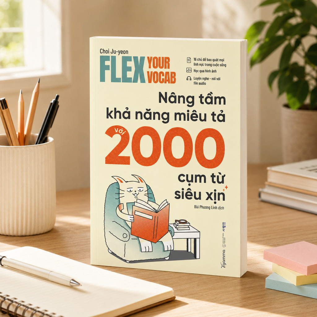 Sách - Flex Your Vocab: Nâng tầm khả năng miêu tả với 2000 cụm từ siêu xịn (Gamma Books)