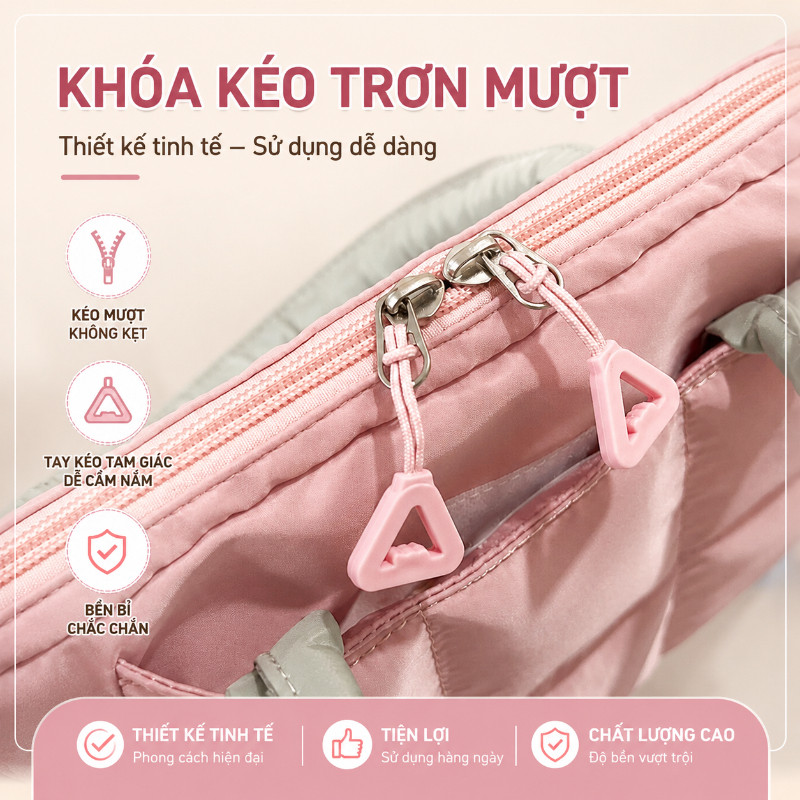 Túi đựng laptop chống sốc dày dặn, túi laptop đa năng cho máy tính bảng và laptop nhiều kích cỡ