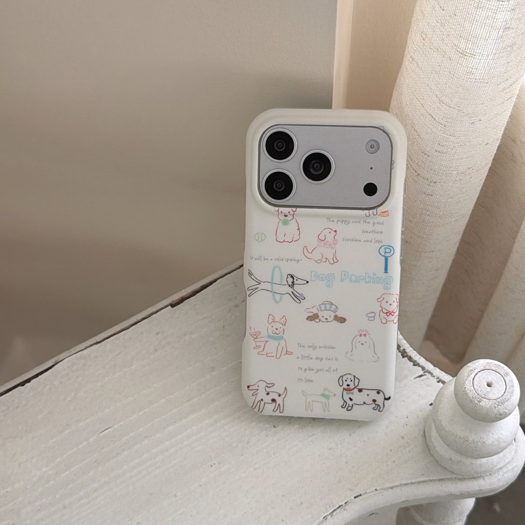 Ốp điện thoại hình chó màu cho iPhone 17 Pro Max 17 16 15 14 13 Vỏ bảo vệ chống sốc