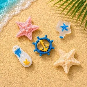 Set Charm Đại Dương Mùa Hè Mini Kawaii Cao CấpBộ Sao Biển, Dép Biển & Bánh Lái Tàu Thủy Thủ Siêu Đáng Yêu