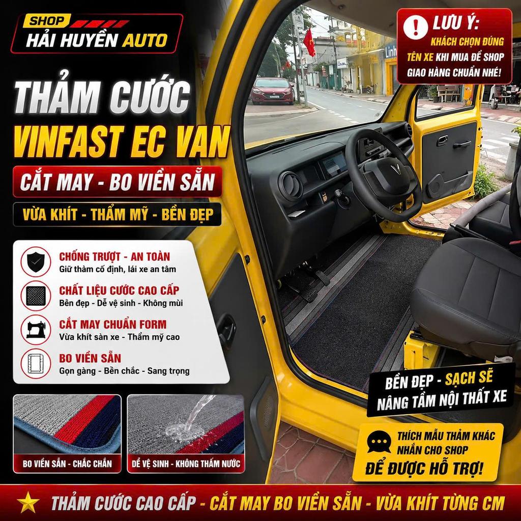 Bộ thảm lót sàn cước cho xe tải Vinfast EC Van cắt sẵn và may bo viền chống nước, chống trơn trượt, Nội thất ô tô