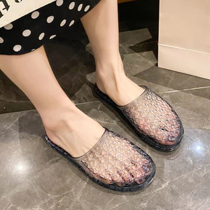 Nửa Đầu Dép Nữ Rỗng Thoáng Khí Đế Dày Chống Trơn Trượt Phòng Tắm Pha Lê Dép Dép DVIR
