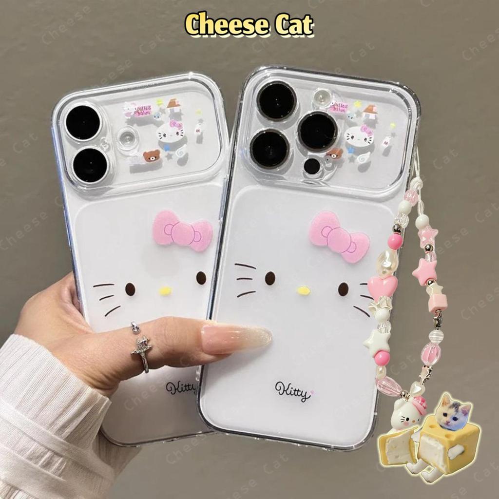 Ốp Lưng Điện Thoại Dây Màu Hồng Kitty Dễ Thương Cho iPhone 17 Pro Max 13 12 11 15 16 Plus Xs XR