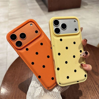 Túi đựng trống họa tiết da Vỏ dày Thích hợp cho iPhone 17 Pro Max 13 Pro 11 Pro XS 15 Pro Max 12 14 ProMax 8 Plus 16 ProMax Chấm bi nhỏ Thời trang Chống va đập