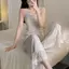 Bộ đồ ngủ Vest không tay mùa hè Bộ đồ mặc nhà phong cách phương Tây cao cấp