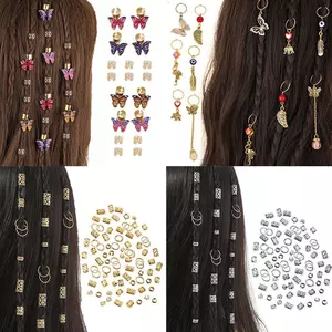 ECK Dreadlo Tóc Nhẫn Có Thể Điều Chỉnh Còng Kẹp Tóc Bím Bẩn Bím Tóc Hạt Kẹp Tóc Phụ Kiện Tóc Mũ Dành Cho Nữ Cô Gái HOT