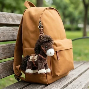 Móc khóa ngựa vị thành niên lông cao cấp Yoo có kẹp thép gia cố cho thẻ văn phòng và trao đổi