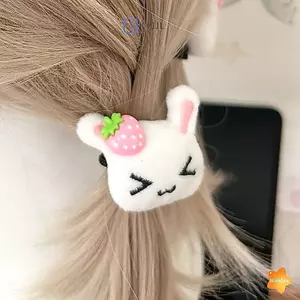 1 / 2 Chiếc Băng Đô Quấn Tóc Thỏ Dâu Sang Trọng Dễ Thương Cho Bé Gái Gothic Hoạt Hình Thỏ Đuôi Ngựa Dây Tóc Ngọt Ngào Phụ Kiện Tóc Mới