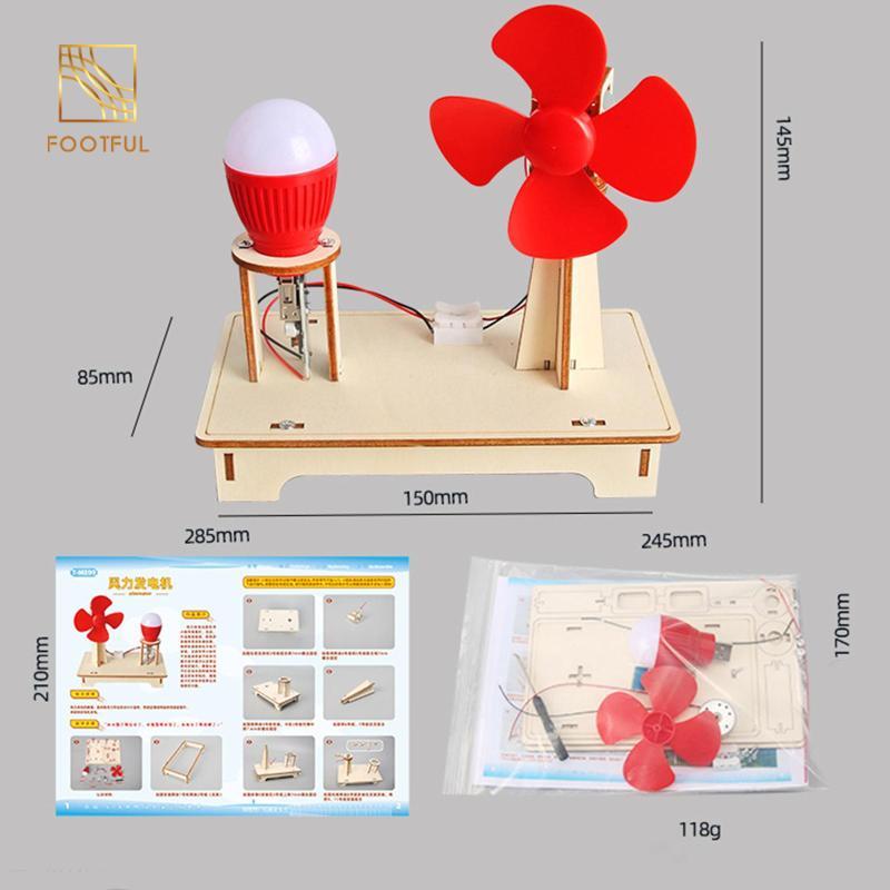 Bộ mô hình giáo dục DIY Đồ chơi Tua bin gió Dự án xây dựng Thí nghiệm khoa học Dự án gốc Lắp ráp Câu đố 3D để làm quà tặng