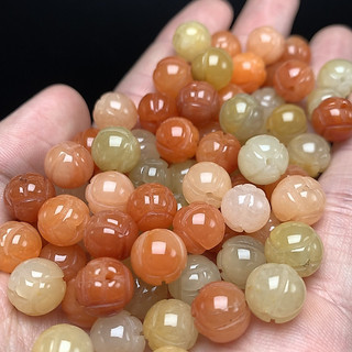 Ngọc lụa vàng ba màu 10mm - 10 cái hạt sen rời để tự làm vòng tay