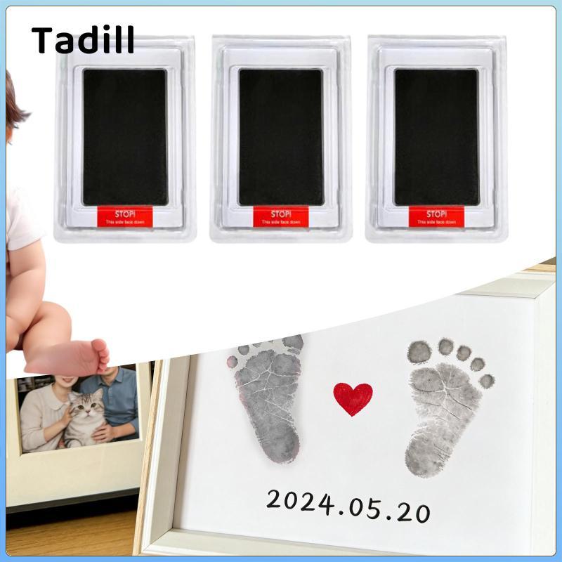 Tadill Clean Touch Ink Pad Mess Free Baby Hand Footprint Maker Paw Print Stamp Kit có thẻ cho quà tặng bộ nhớ DIY