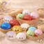 HFTOY Ecpression Đồ chơi giảm căng thẳng Mô phỏng Bun hấp mềm có thể bóp được Mặt cười dễ thương để sử dụng trang trí văn phòng ~