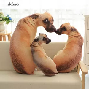 Gối cho chó DELMER, Gối ném động vật mềm mại 3D giống như thật, Đồ chơi sang trọng Đệm sáng tạo tại nhà