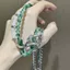 Rắn Nhỏ Cuộn Dây Pha Lê Xanh Xương Đòn Dây Xích Mới Phong Cách Trung Hoa Đá Tự Nhiên Khâu Đôi Đính Hạt Vòng Cổ Hình Rắn Xương Đòn Dây Xích 6.5