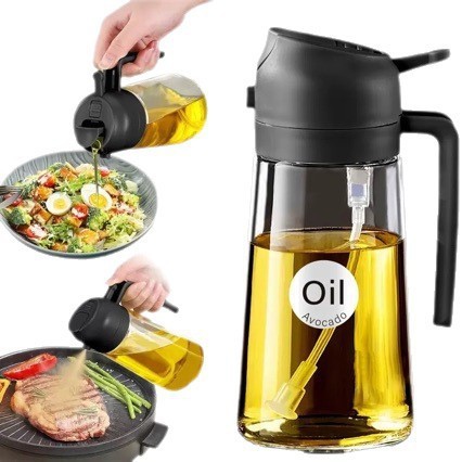 Cung cấp độc quyền Xịt dầu có thể phun đổ tích hợp Chai dầu thủy tinh công dụng kép Atomizing Shading Máy phun dầu ô liu US9D