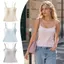 PYCOU Nữ Camisole, Áo Vest Dây Đeo Vai Đôi In Hoa, Thiết Kế Gợi Cảm Hiệu Ứng Giảm Béo Dây Đeo Có Thể Điều Chỉnh Backless Top Mùa Hè