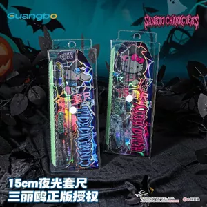 Sanrio Halloween Bộ Thước Bộ Bốn Mảnh 15cm Magic Dạ Quang Chống Trơn Trượt Học Sinh Tiểu Học Thước Trong Suốt 0606