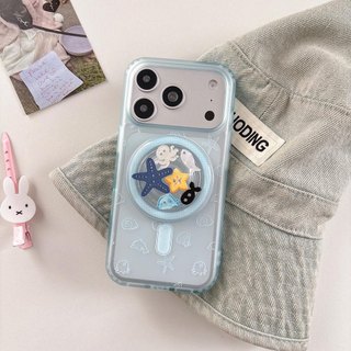 Ốp Lưng Cứng Tương Thích Với iPhone 15 15Pro 15ProMax 16 16Pro 16ProMax 17 17Pro 17ProMax Ốp Nam Châm Họa Tiết Xanh