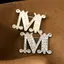 AqToCna Pha Lê Thời Trang Zircon Chữ M Trâm Cài Cho Bapa Cổ Ve Áo Pin Dự Tiệc Phụ Kiện Trang Sức AqToCna