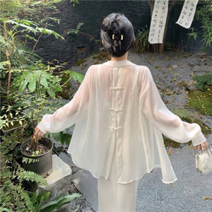 Áo khoác chống nắng nữ, Áo len Cardigan dài tay mỏng, Áo khoác ngoài voan dáng rộng