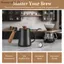 {AKIN} Nồi cà phê bằng thép không gỉ 304 Cân trong suốt có nắp nhiệt kế Tay cầm bằng gỗ nguyên khối cho Espresso thủ công {a}