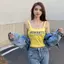 Bán trực tiếp tại nhà máy Xuân hè Influencer Cotton nguyên chất Áo yếm nữ mặc bên trong Trang phục bên ngoài Gợi cảm Slim-fit Áo lưng đẹp