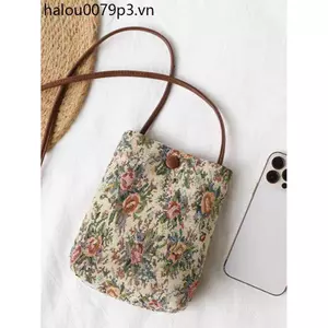 Phong Cách Rừng Nhật Bản Retro Canvas Văn Học Thêu Tất Cả Trận Đấu Mini Túi Nhỏ Quần Áo Nữ Điện Thoại Di Động Nhẹ Túi Messenger