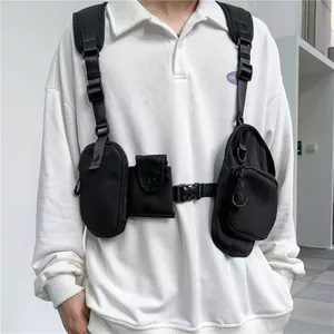 Dụng Cụ Phong Cách Chức Năng Nhiều Túi Áo Ba Lô Phong Cách Mới Tối Phong Cách Hợp Thời Trang Thoáng Mát Đeo Ba Lô Túi Đeo Ngực