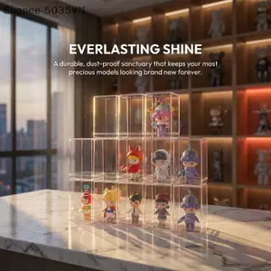 {AKIN} Hộp trưng bày tượng Acrylic Hộp đựng đồ nhỏ trong suốt chống bụi cho đồ sưu tập Kệ văn phòng tại nhà {a}