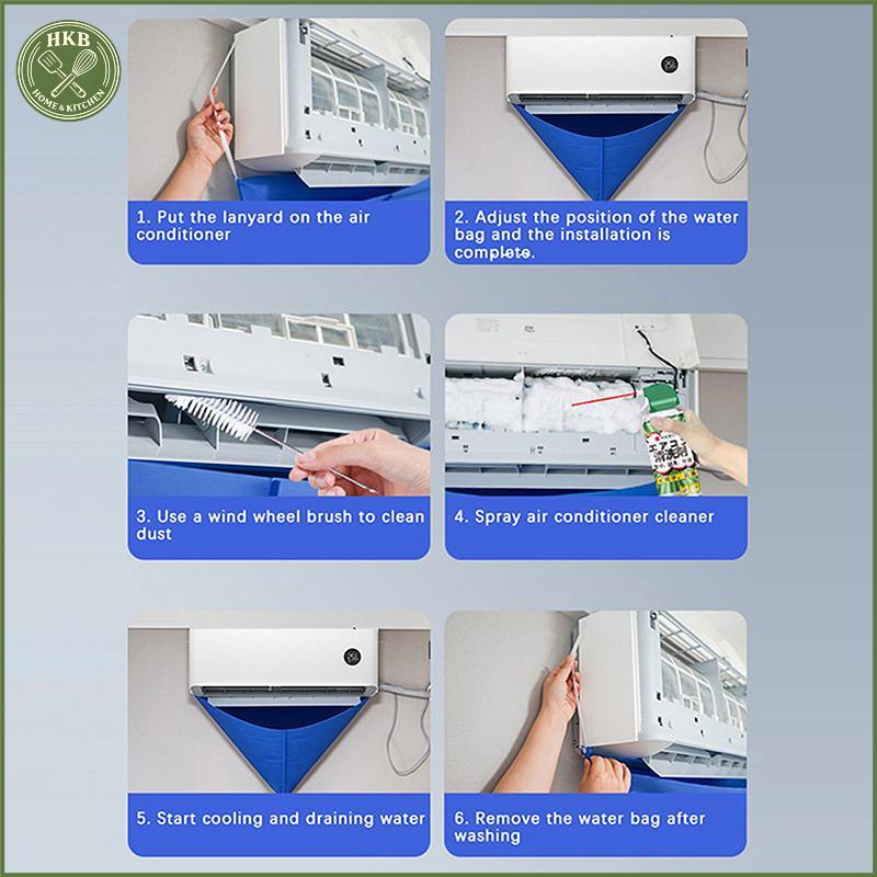 [SH] Túi bọc làm sạch mã hóa không khí 100cm Chất tẩy rửa bằng nhựa PVC có nước Trang chủ 1-1.5P Dụng cụ điều hòa treo chia [VN]
