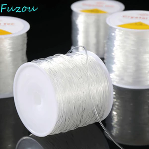 Dây pha lê đàn hồi FUJIOU, Sợi đính cườm trong suốt 0,4-2mm 100m, DIY trong suốt Pha lê trong suốt TPU co giãn Dây đính cườm